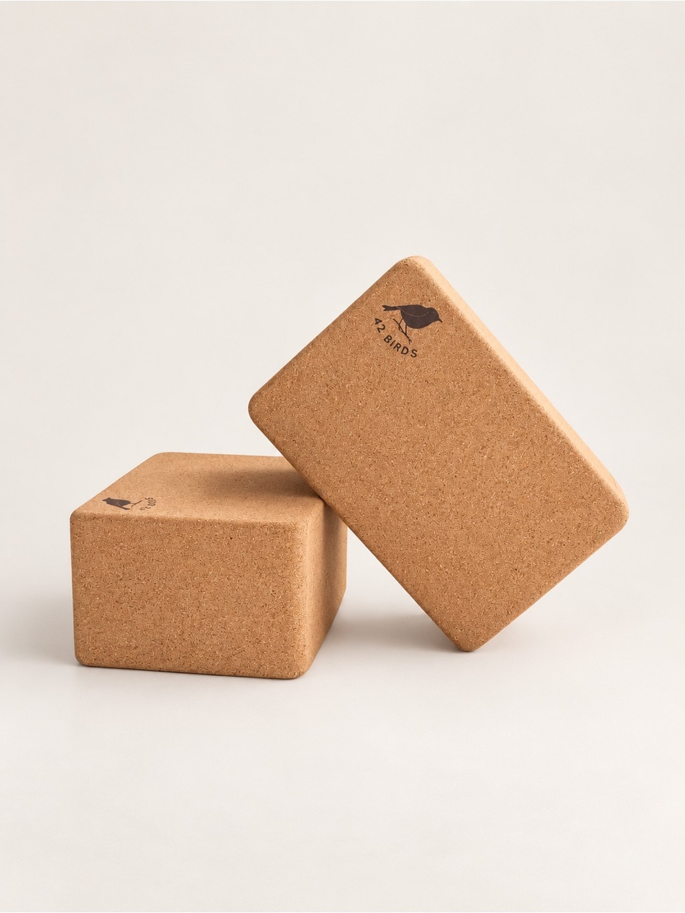 42 Birds Cork Yoga Blocks Set of 2 Natural Sustainable Cork